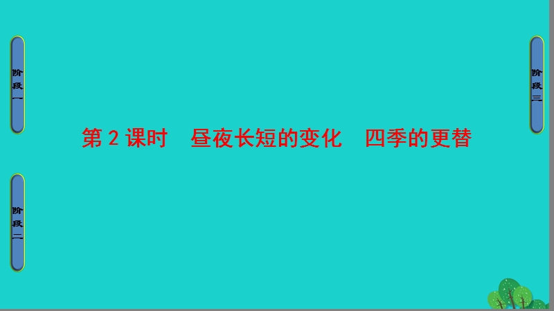 2017年高中地理 第1单元 从宇宙看地球 第3节 地球公转的地理意义（第2课时）昼夜长短的变化四季的更替课件 鲁教版必修1.ppt_第1页