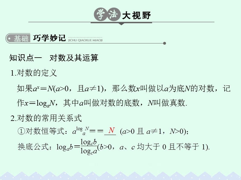 2017版高考数学一轮总复习第2章函数的概念与基本初等函数第五节对数与对数函数课件理新人教a版.ppt_第3页