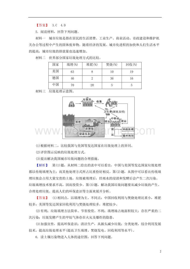 2017年高中地理第2章环境污染与防治第2节固体废弃物污染及其危害学业分层测评新人教版选修6.doc_第2页