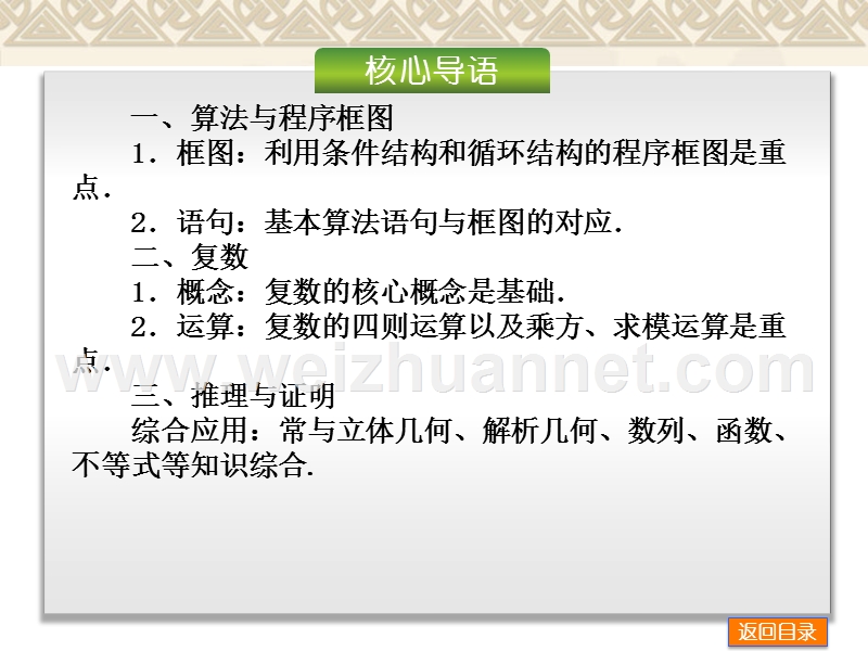 2014高考复习一轮文科湖北专版第11单元算法初步复数推理与证明基础梳理考点专讲课件能力提升-4讲-214ppt.ppt_第3页