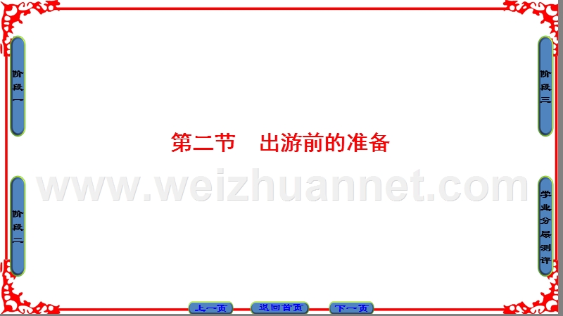 【课堂新坐标】16-17学年高中地理湘教版选修3课件第4章第2节出游前的准备.ppt_第1页