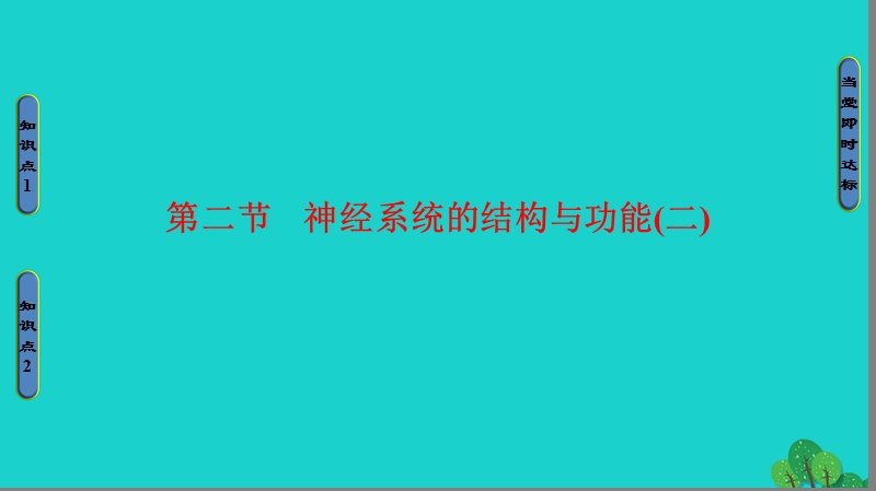 2017年高中生物第2章动物生命活动的调节第2节神经系统的结构与功能（二）课件浙科版必修3.ppt_第1页