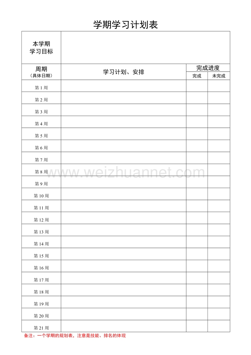 全面详细的学习计划表.docx_第2页