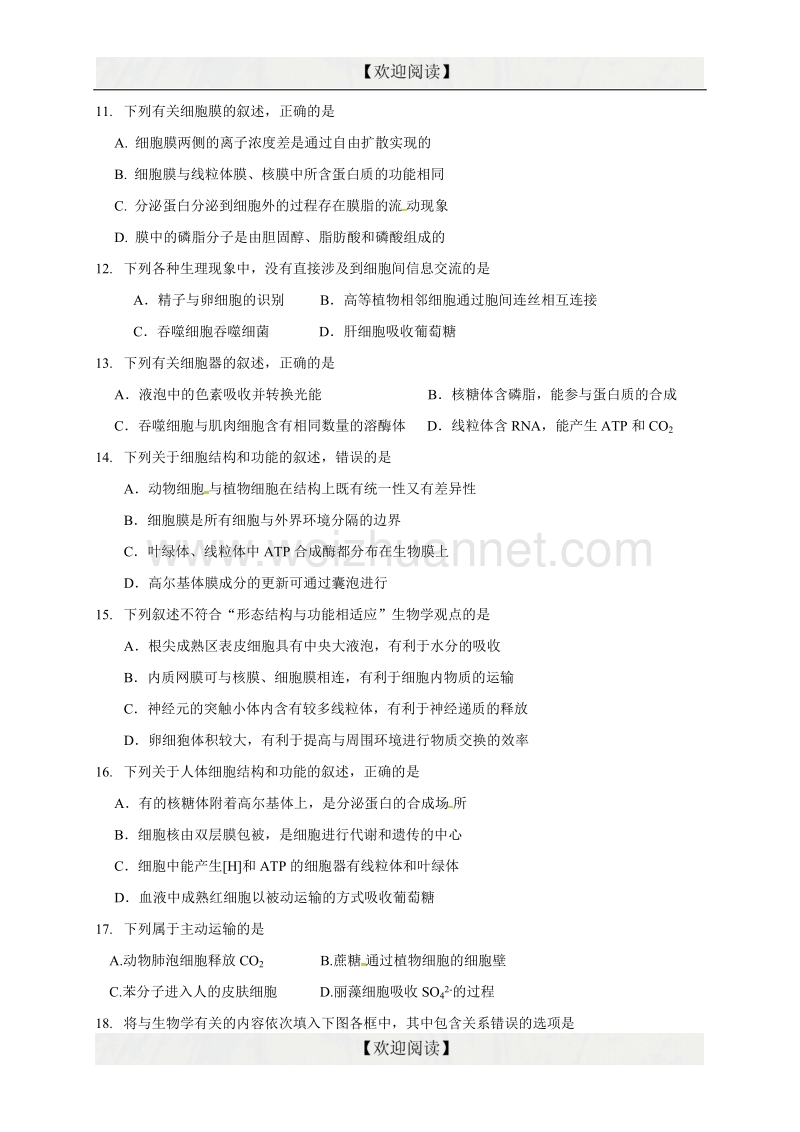 广东省深圳市2017届高三上学期第一次三校联考生物试题.doc_第3页