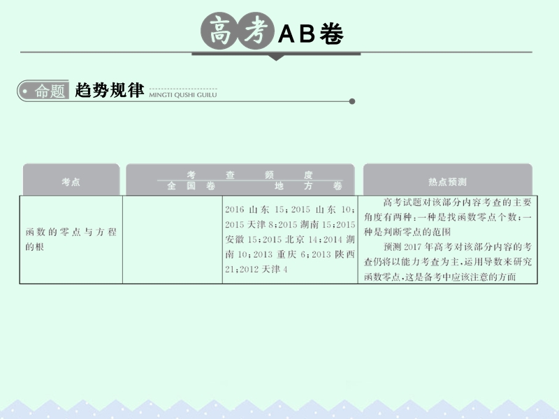 2017版高考数学一轮总复习第2章函数的概念与基本初等函数第七节函数与方程课件理.ppt_第2页