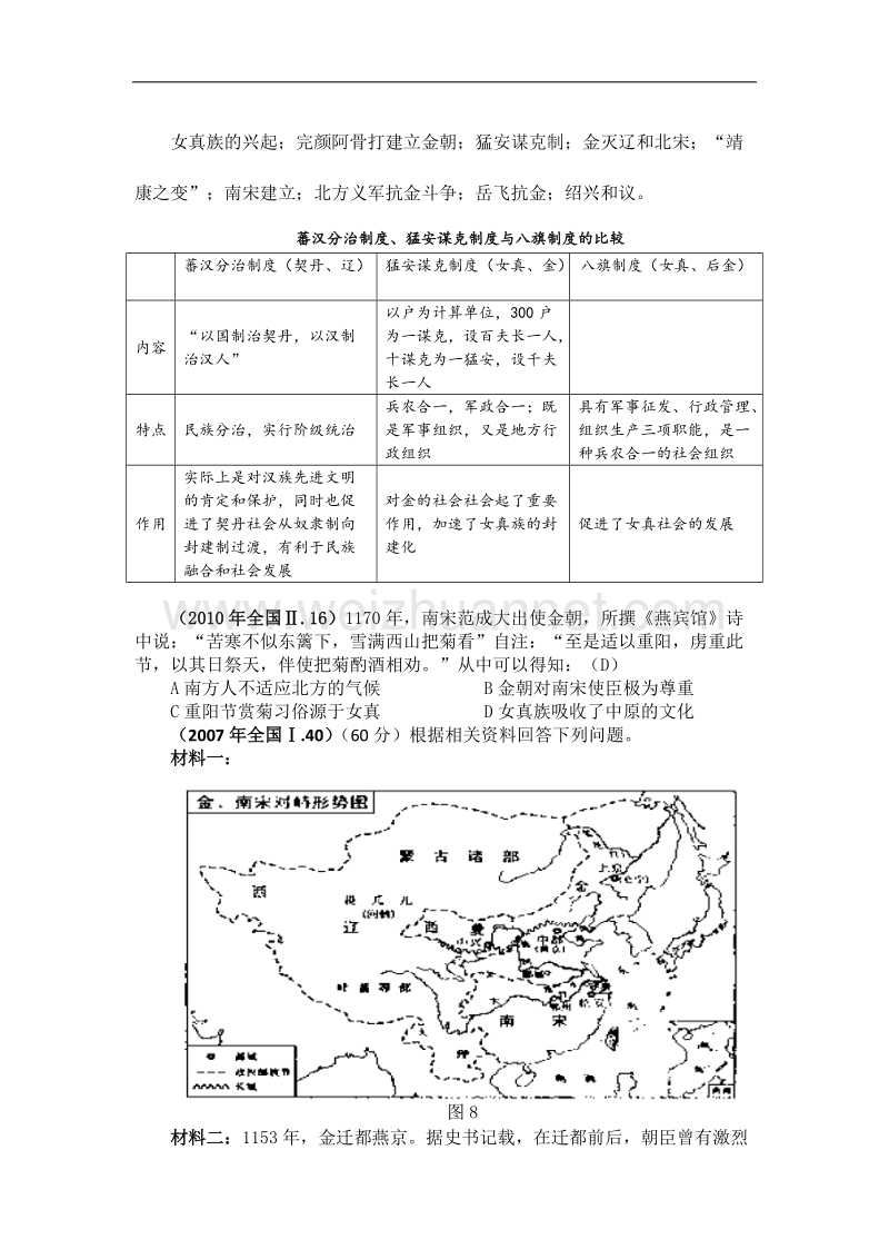 贵州省施秉一中2012高考历史（大纲版）二轮复习学案：专题5 五代 辽 宋 夏 金 元.doc_第3页