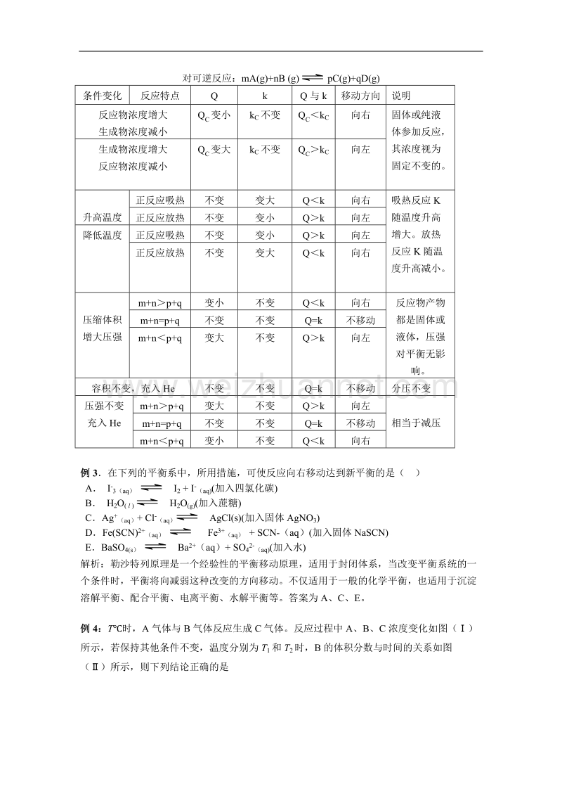 贵州省普安一中2011届高三化学一轮复习教案第24讲：化学平衡限度.doc_第3页