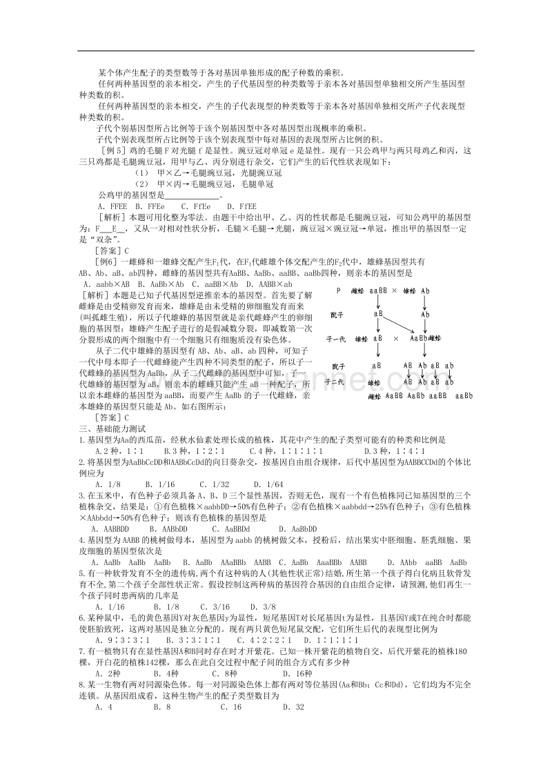 高三生物第一轮复习(旧人教)基因的自由组合定律.doc_第3页