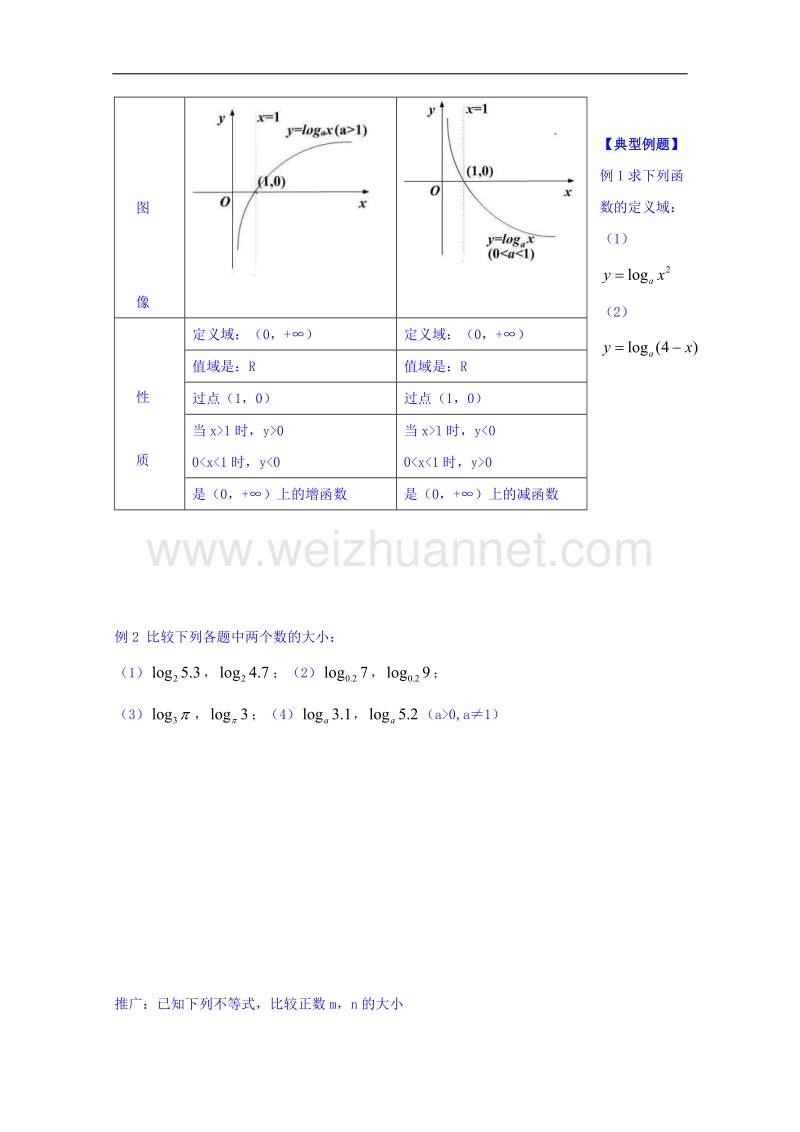 河南省确山县第二高级中学北师大版高中数学教案：必修一3.5对数函数的图像与性质.doc_第2页