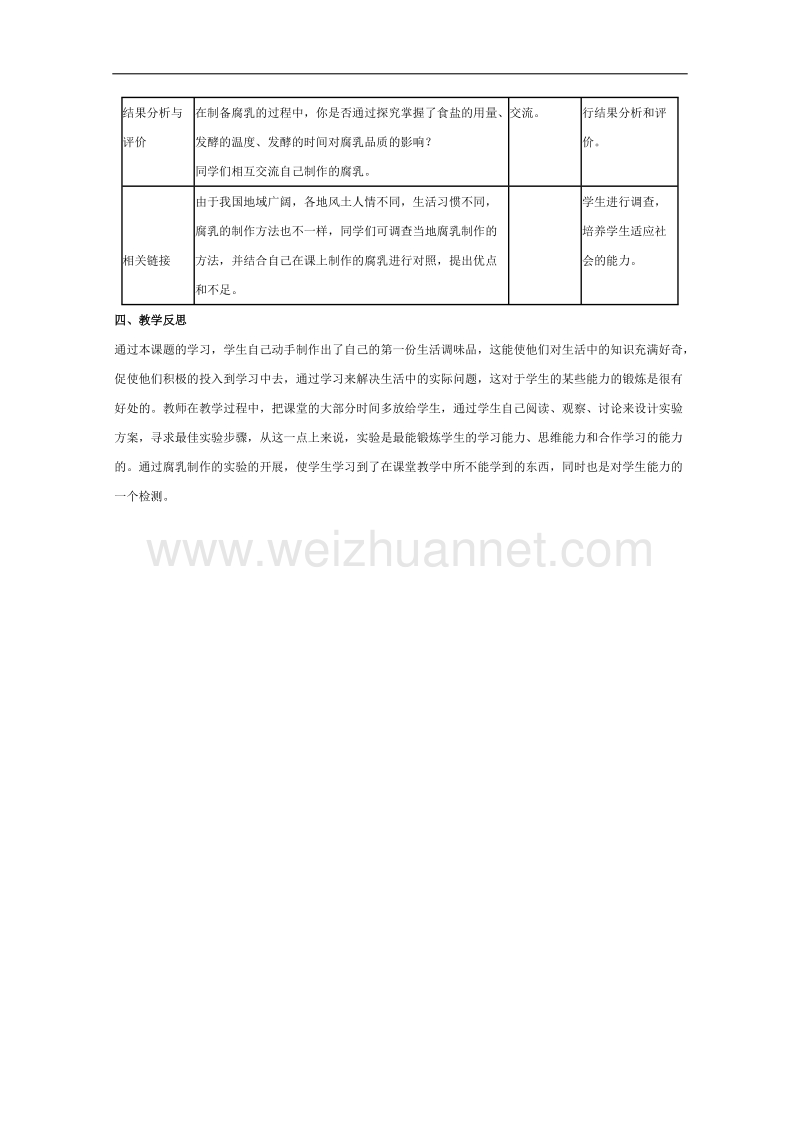 生物：3.9《实验九 腐乳的制作》教案1（浙科版选修1）.doc_第3页