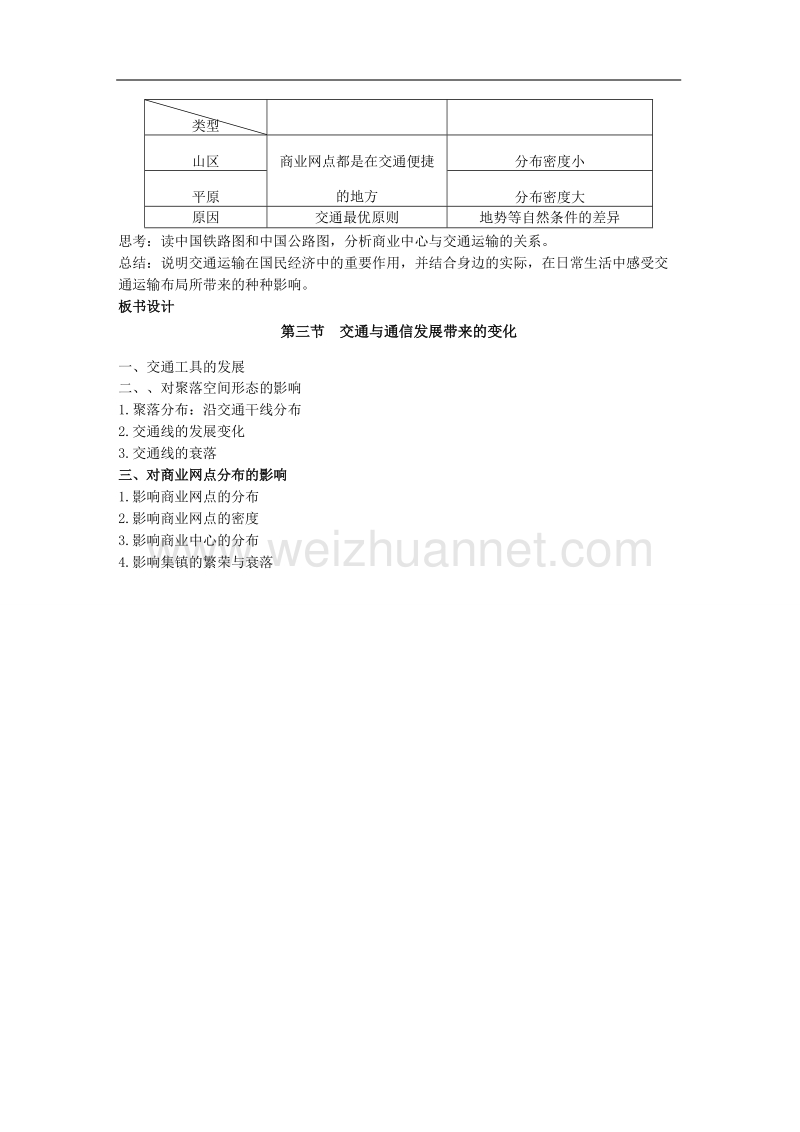 山东省冠县武训高级中学高中地理（鲁教版必修2）教案：第四单元 第三节 交通与通信发展带来的变化.doc_第2页