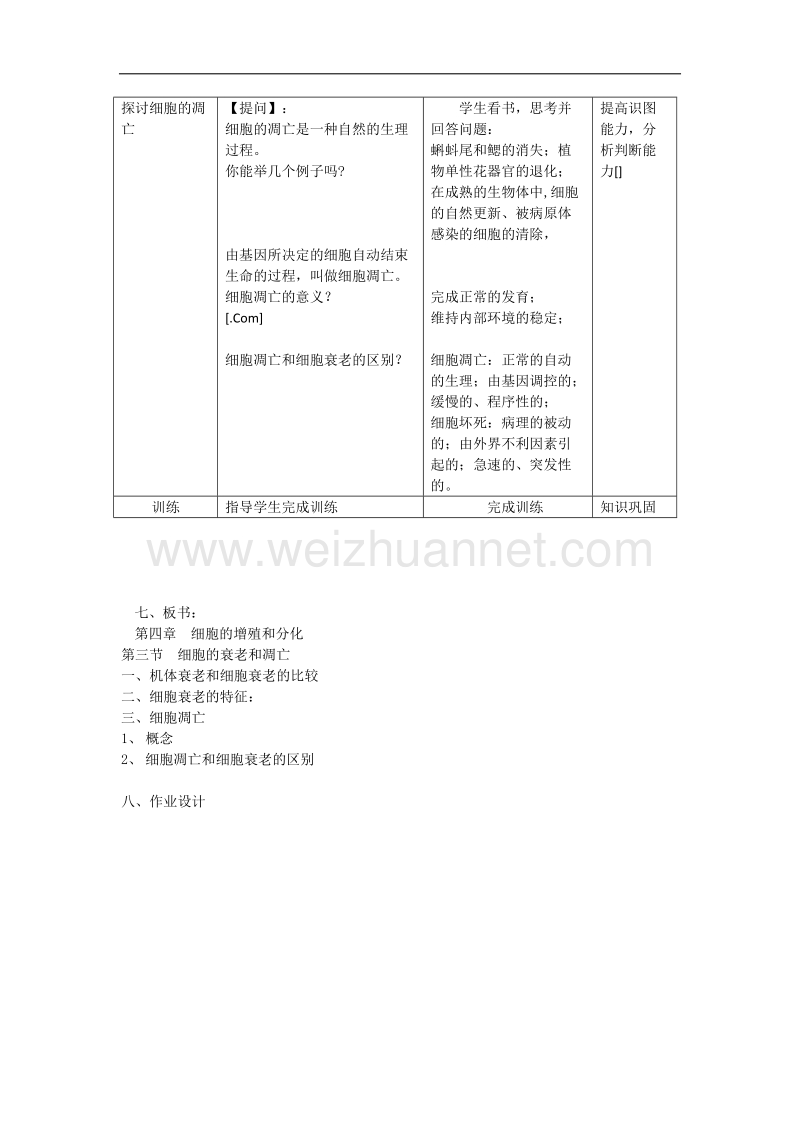 浙江省义乌三中高一生物教案 细胞的衰老和凋亡（浙科版必修一）.doc_第2页