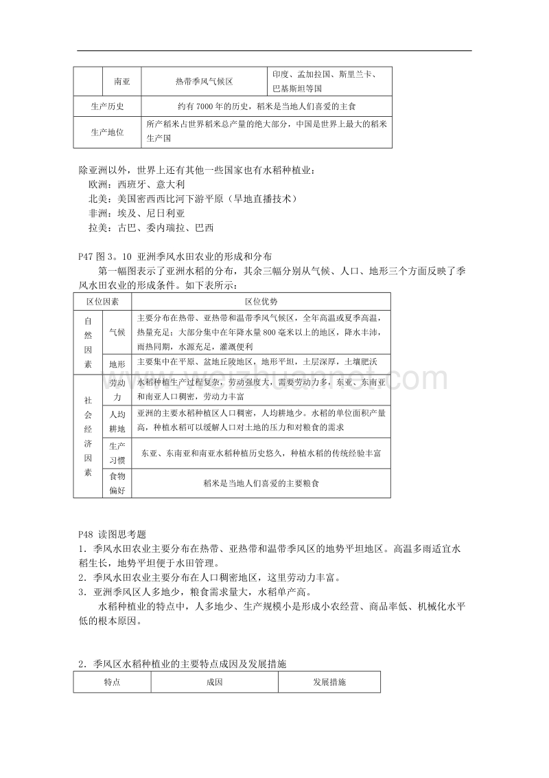 贵州省兴义市天赋中学地理必修二教案：3.2以种植业为主的农业地域类型(1).doc_第2页