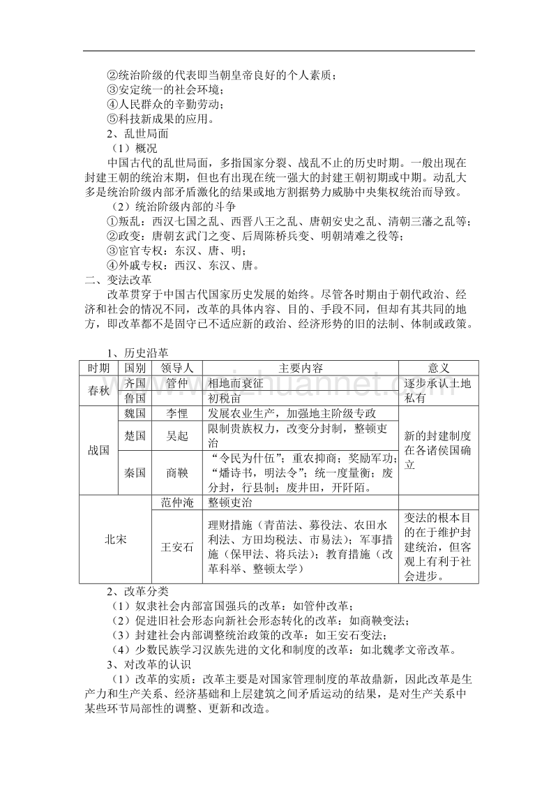 中国古代的治乱兴衰和重大改革.doc_第2页