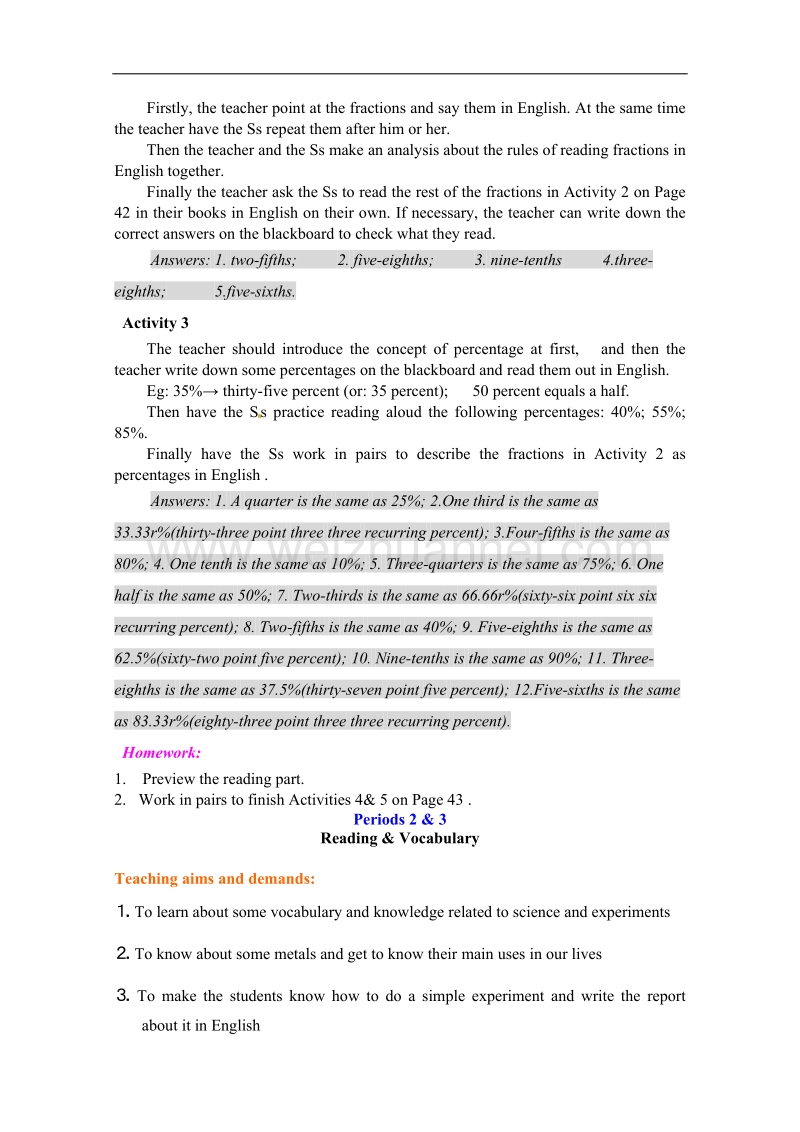 辽宁省沈阳市第二十一中学高一英语（外研版，必修1）教案：module 5 a lesson in a lab 单元.doc_第3页