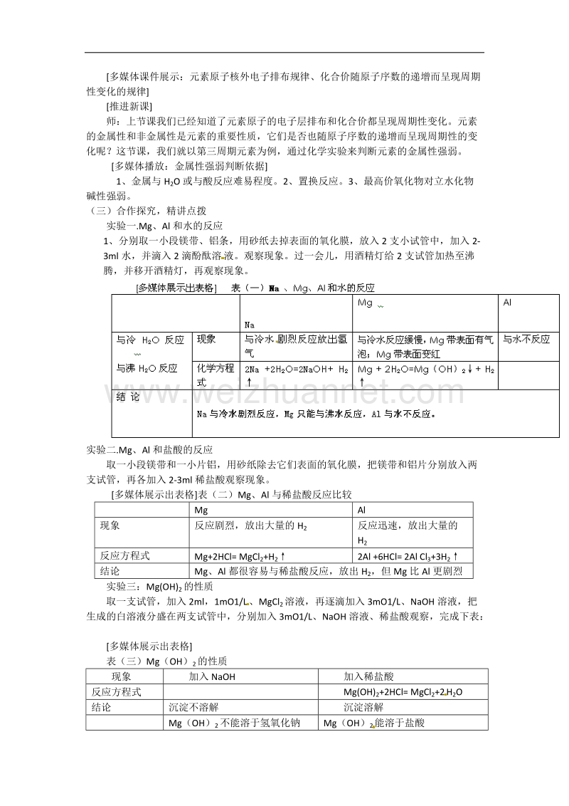 海南省保亭中学人教版高中化学必修二教案：1.2元素周期律 第2课时 .doc_第2页