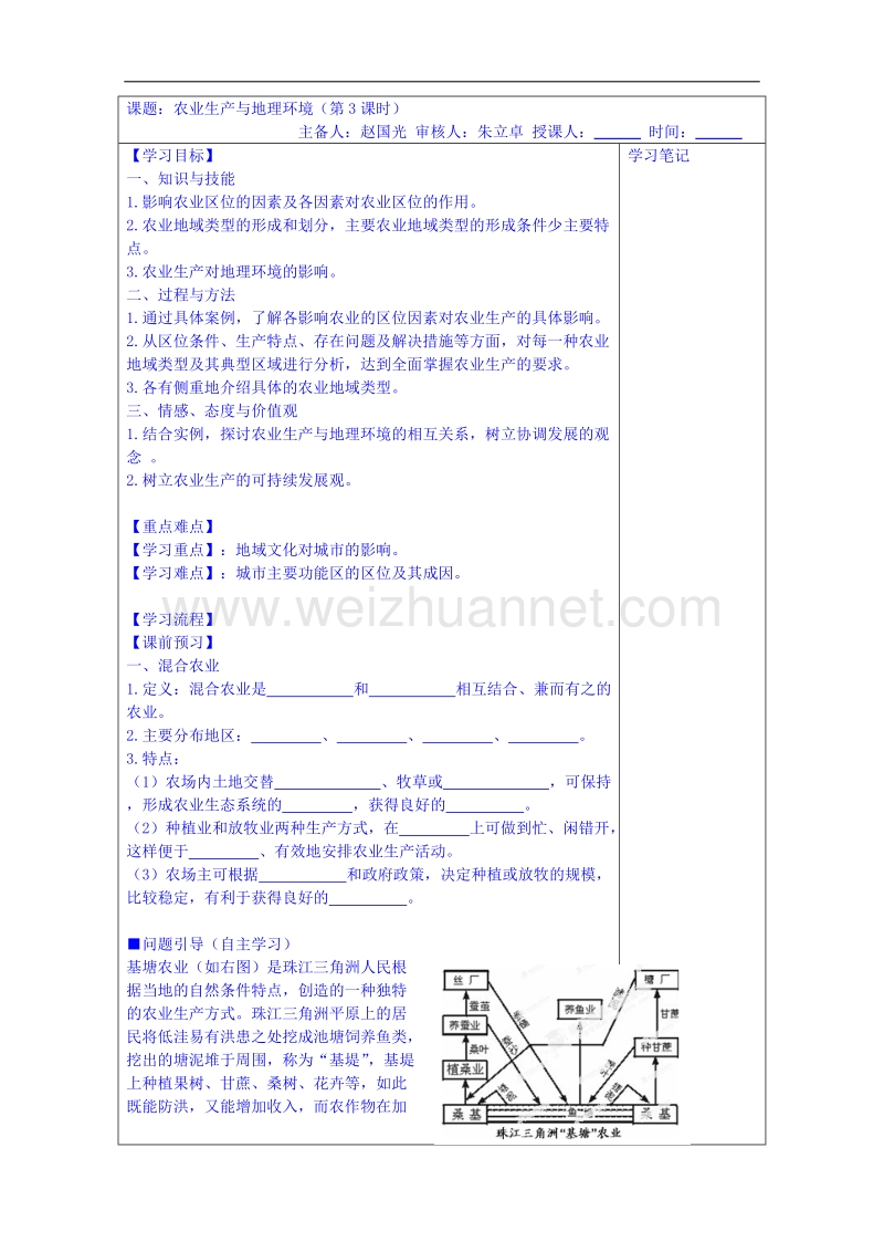 江苏省镇江市鲁教版高中地理必修二教案：3.1农业生产与地理环境3.doc_第2页