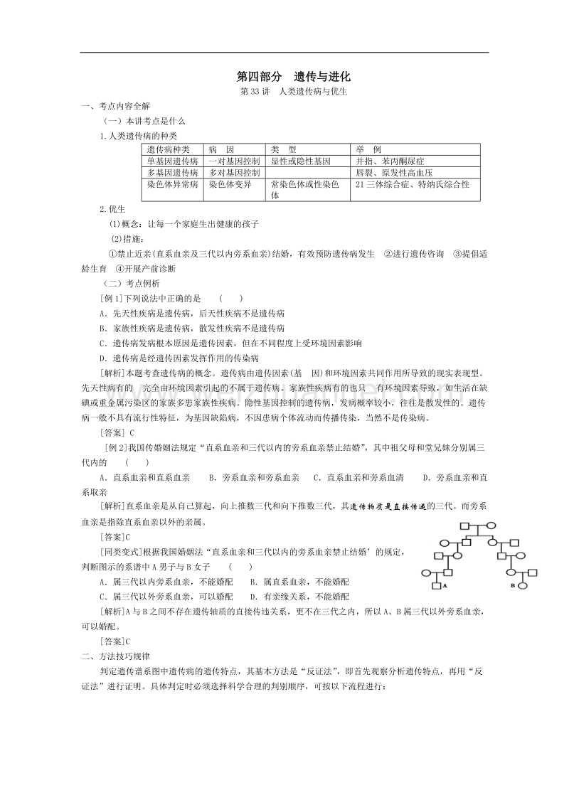 高三生物第一轮复习(旧人教)人类遗传病与优生.doc_第1页