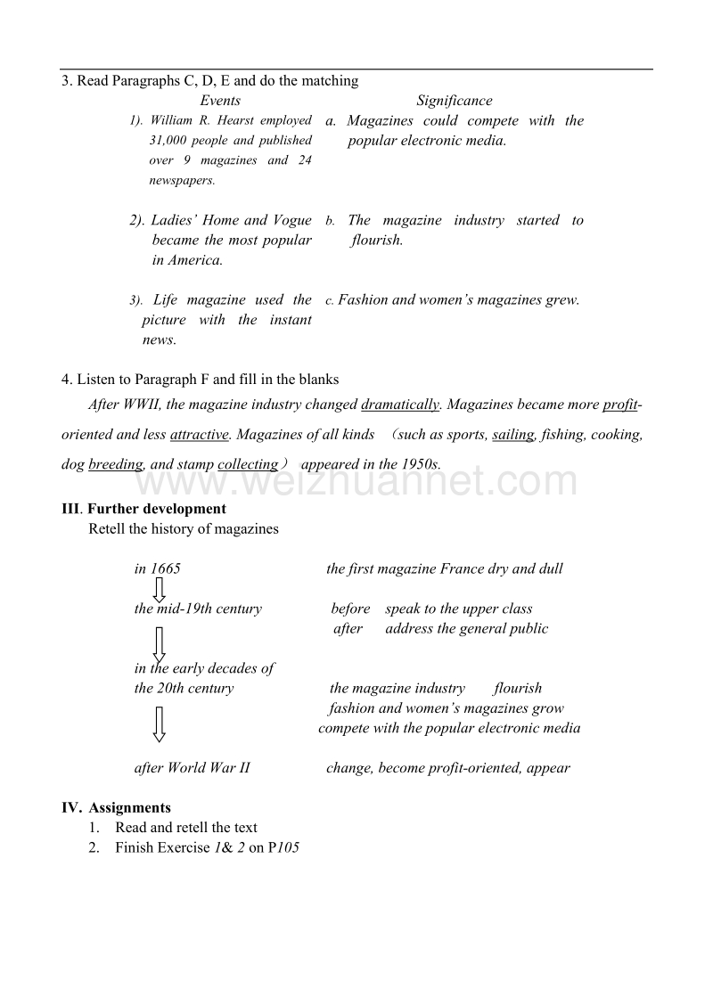 英语：unit 8 additional reading the history of magazines学案（新世纪高一第二学期）.doc_第2页