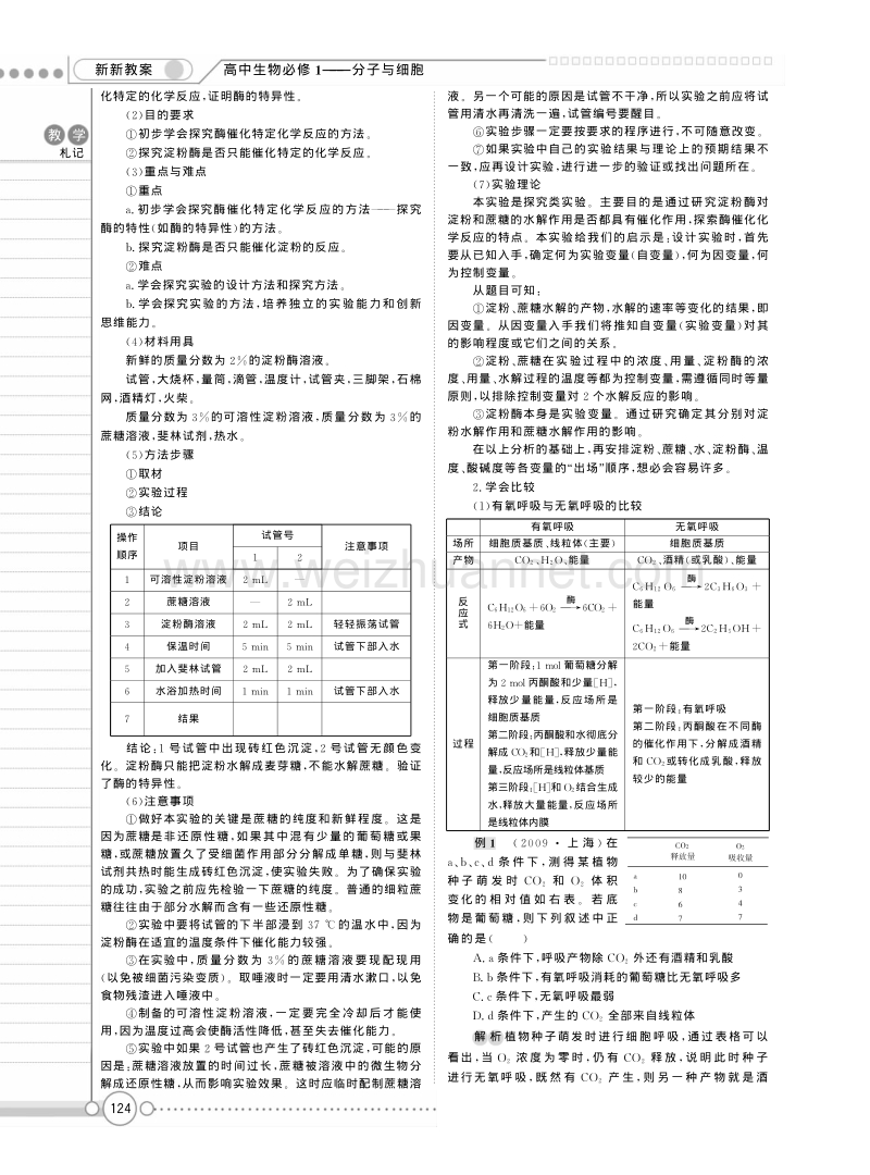 高一苏教版生物必修一精品教案：《第四章 光合作用和细胞呼吸 》章末总结 .pdf_第2页