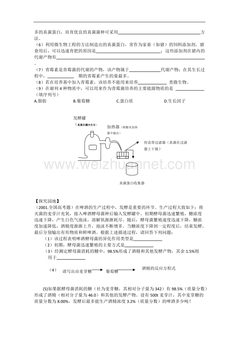 生物：中图版选修二 1.2.1 发酵工程与食品加工（学案）.doc_第3页