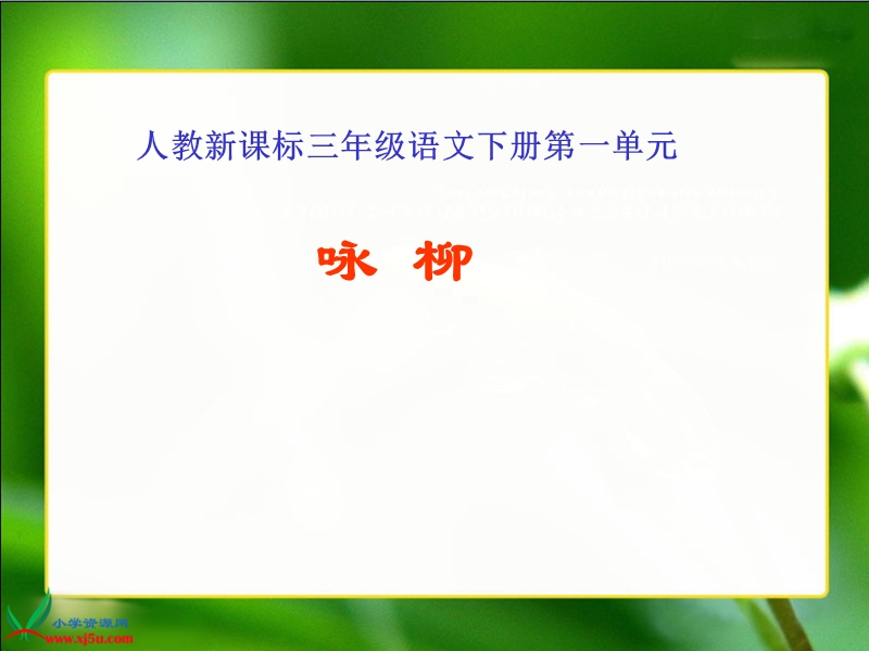 （人教新课标）三年级语文下册课件　２ 古诗两首—咏柳１.ppt_第1页