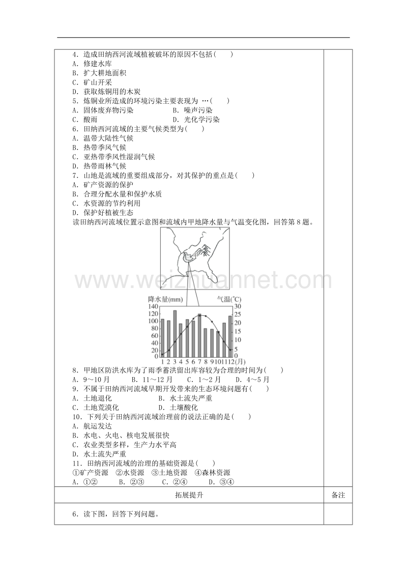 陕西省澄城县寺前中学高二上学期地理学案：《美国田纳西河流域的治理》第一课时 （中图版必修3）.doc_第3页