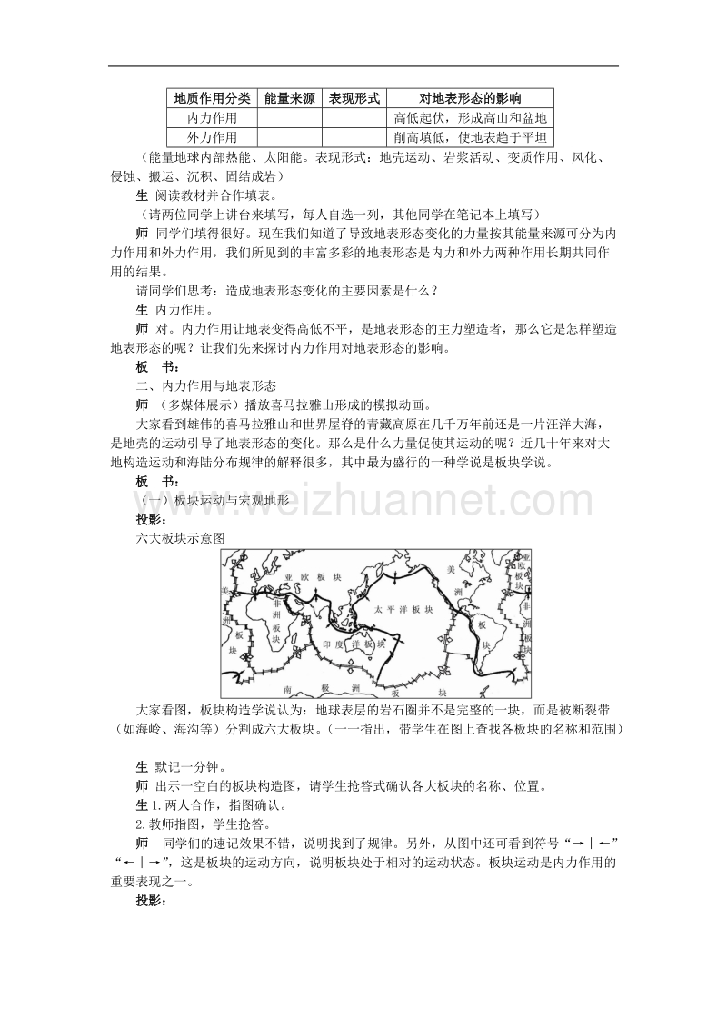 高一湘教版地理必修一教案：2.2 地球表面形态 .doc_第2页