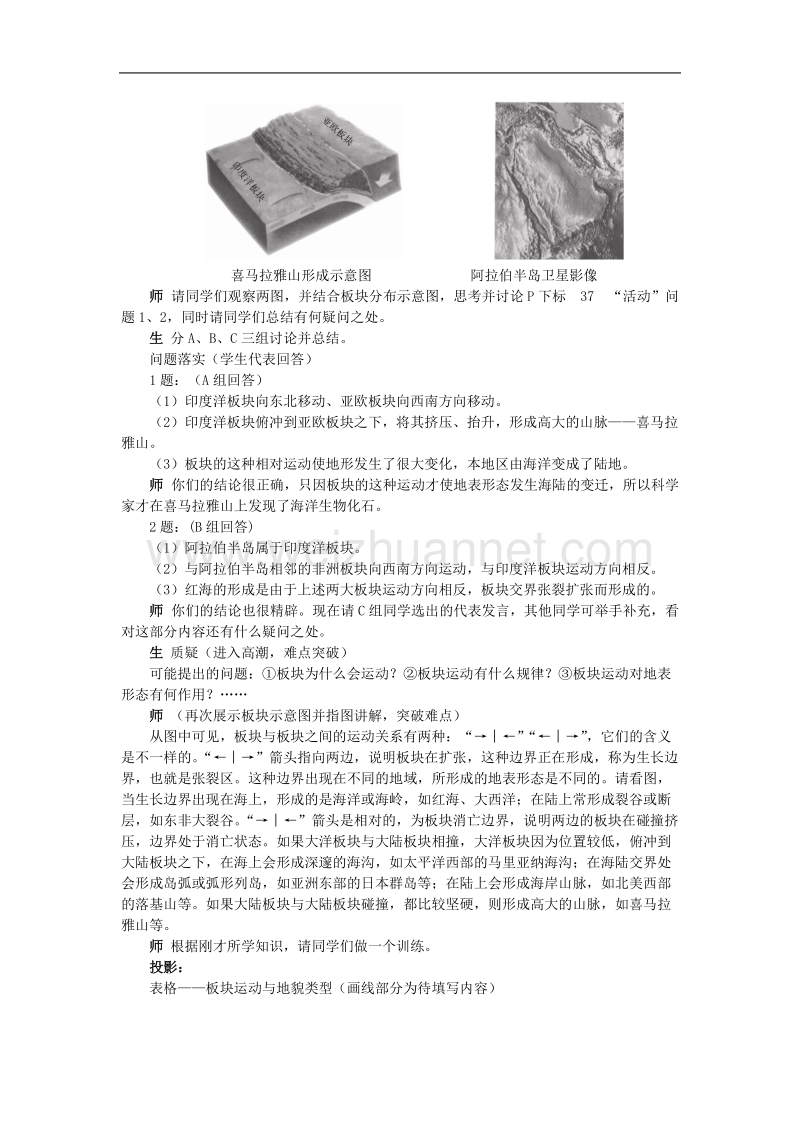 高一湘教版地理必修一教案：2.2 地球表面形态 .doc_第3页