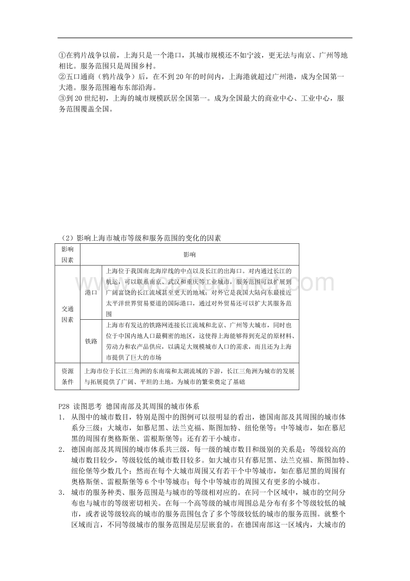 贵州省兴义市天赋中学地理必修二教案：2.2不同等级城市的服务功能(1).doc_第3页