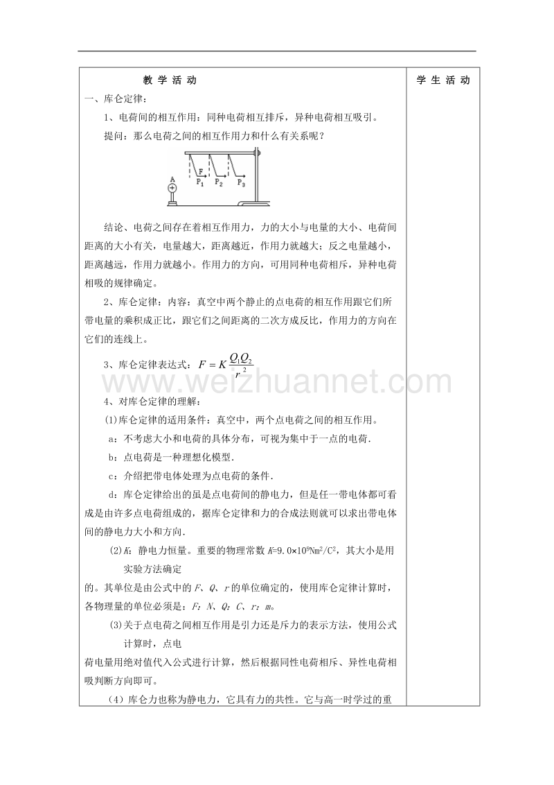 物理：1.2《库仑定律》教案（2）（教科版选修3-1）.doc_第2页