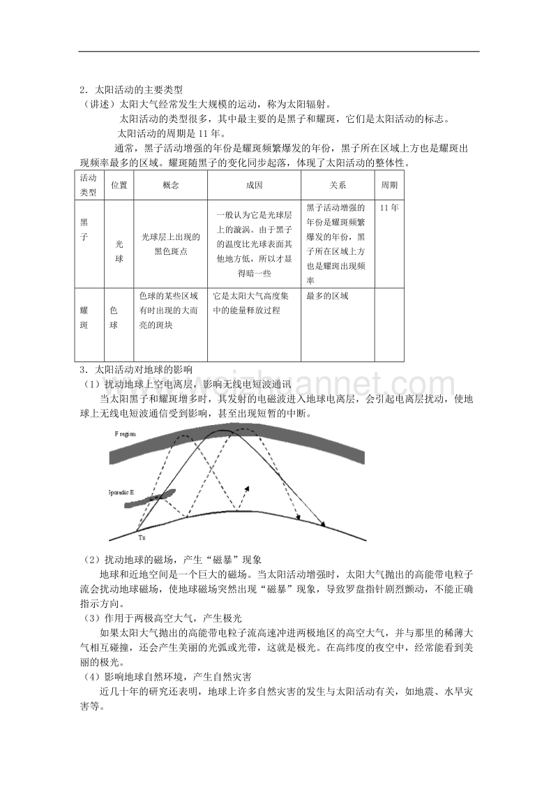 兴义市天赋中学地理必修一教案：1.2太阳对地球的影响[www.ks5u.com 高考].doc_第3页