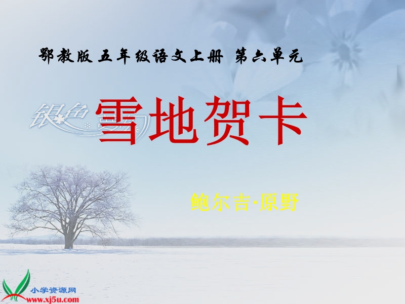 （鄂教版）五年级语文上册课件 雪地贺卡 1.ppt_第1页