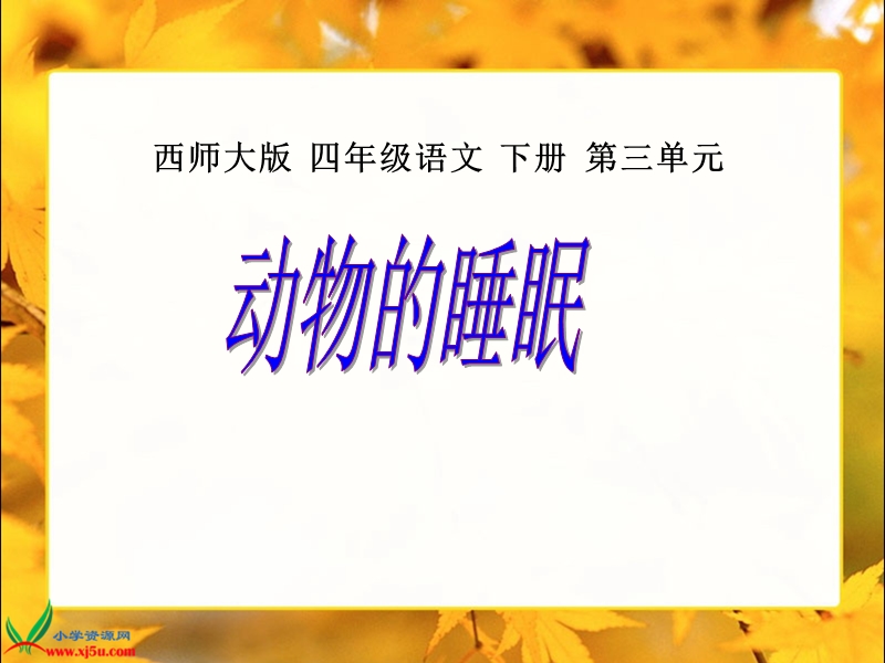 （西师大版）四年级语文下册课件 动物的睡眠1.ppt_第1页