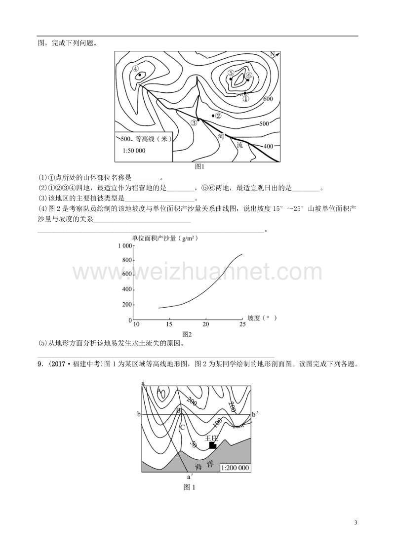 山东省潍坊市2018年中考地理一轮复习 七上 第二章 地球的面貌 第三课时世界的地形与海陆变迁测试.doc_第3页