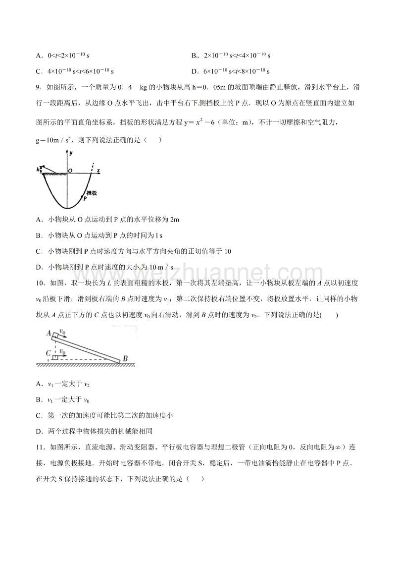 精品解析：【全国百强校】江西省江西师范大学附属中学2017届高三12月月考物理试题解析（原卷版）.doc_第3页