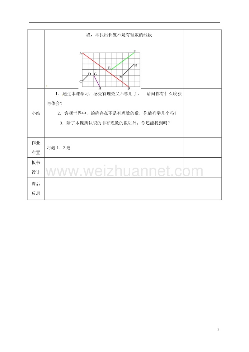 河北省邯郸市肥乡县八年级数学上册 第二章 实数 第一节 认识无理数教案 （新版）北师大版.doc_第2页