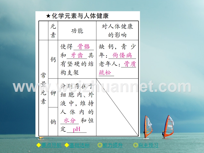 2018春九年级化学下册 第12单元 化学与生活 课题2 化学元素与人体健康习题课件 （新版）新人教版.ppt_第3页