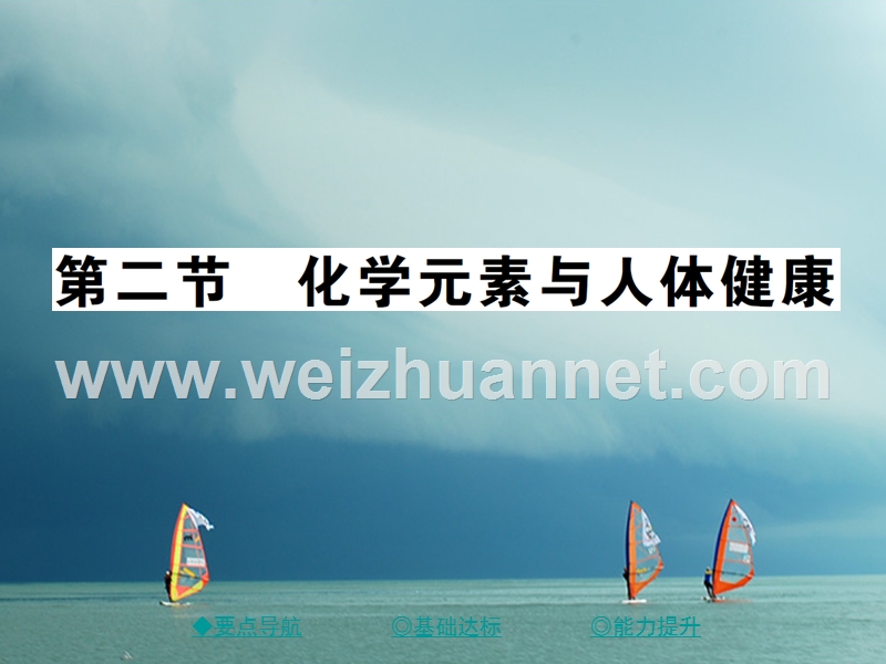 2018春九年级化学下册 第十单元 化学与健康 第二节 化学元素与人体健康习题课件 （新版）鲁教版.ppt_第1页