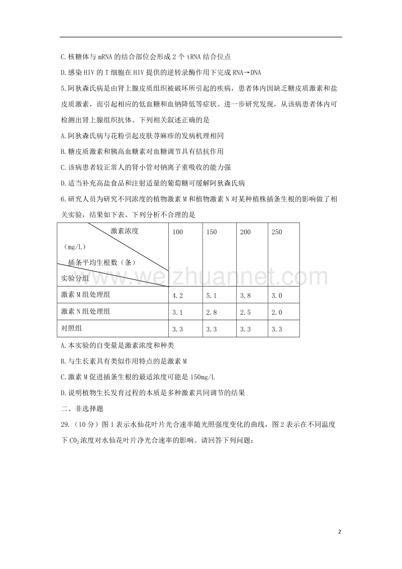 山东省菏泽市2018届高三生物下学期第一次模拟考试试题.doc_第2页