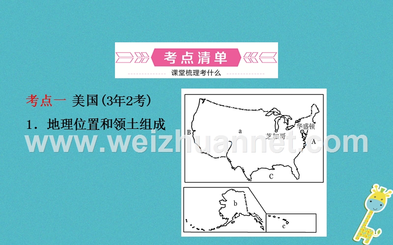 山东省潍坊市2018年中考地理一轮复习 七下 第八章 走进国家 第十一课时美国 巴西澳大利亚课件.ppt_第3页