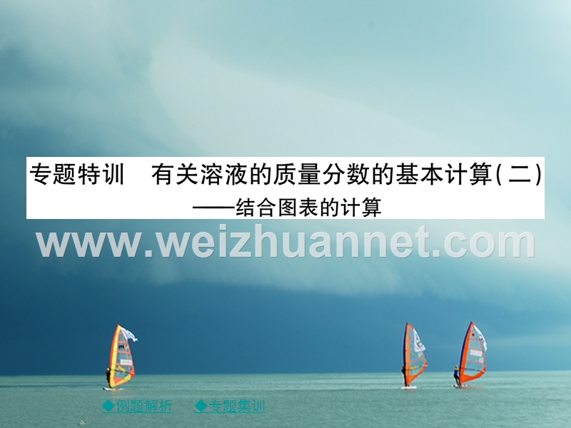 2018春九年级化学下册 专题特训 有关溶液质量分数的基本计算（二）习题课件 （新版）新人教版.ppt_第1页