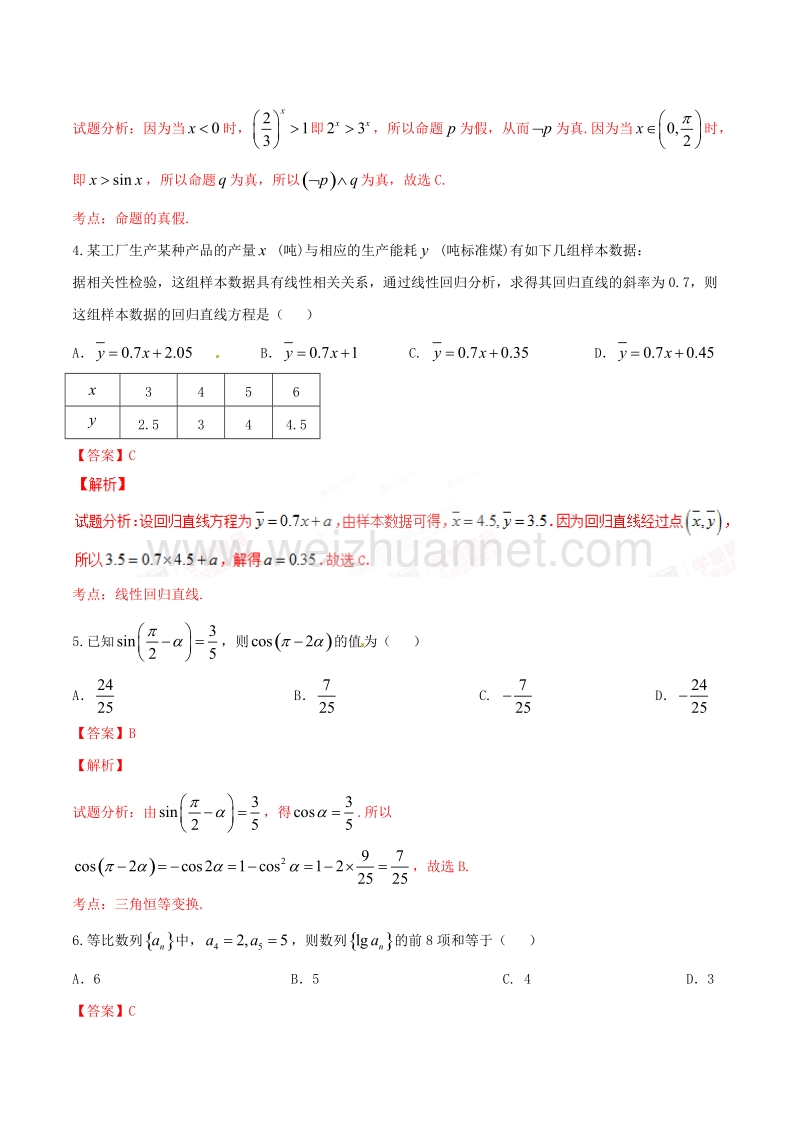 精品解析：【全国百强校】炎德·英才大联考湖南师大附中2017届高三月考试卷（三）理数试题解析（解析版）.doc_第2页