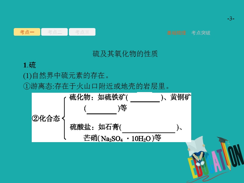 （新课标）2019版高考化学一轮复习 第四单元 非金属及其化合物 4.3 硫及其化合物课件.ppt_第3页