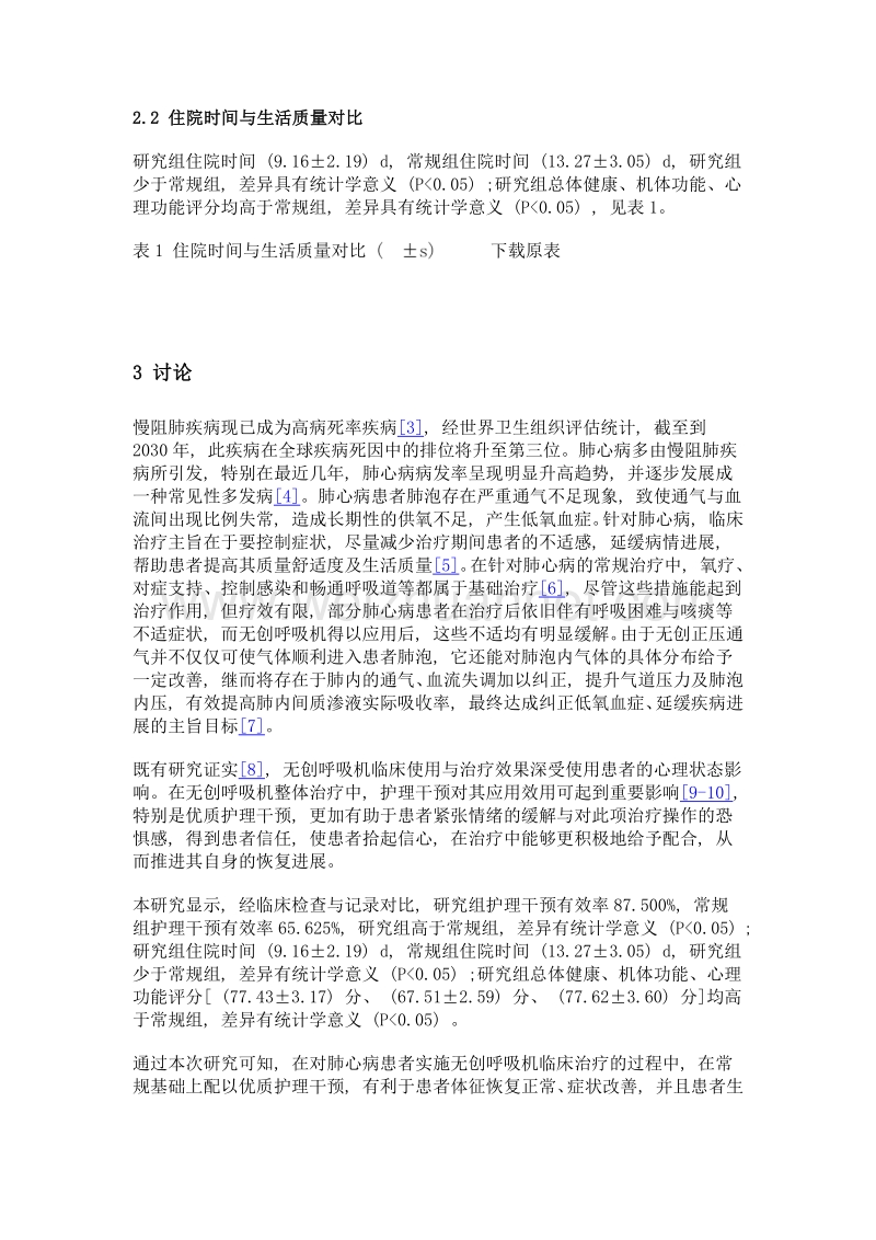 优质护理干预配合无创呼吸机治疗64例肺心病患者的临床效果.doc_第3页