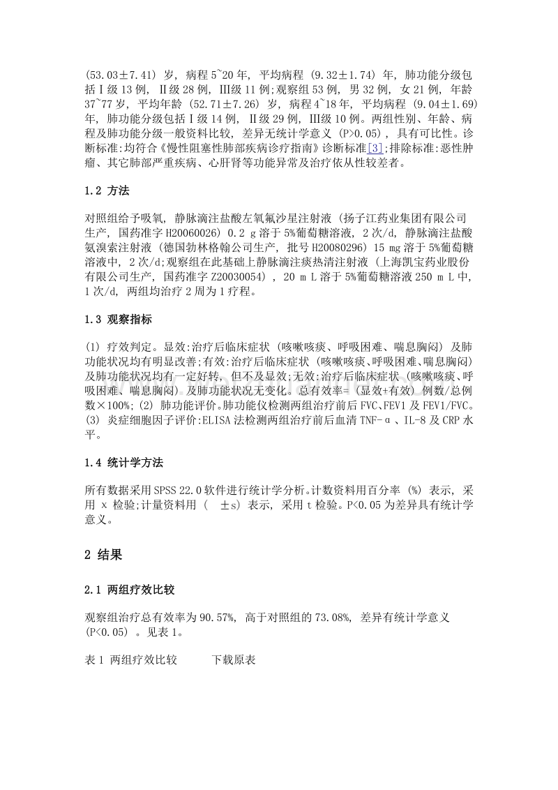 中西医结合治疗慢性阻塞性肺病的疗效观察.doc_第2页