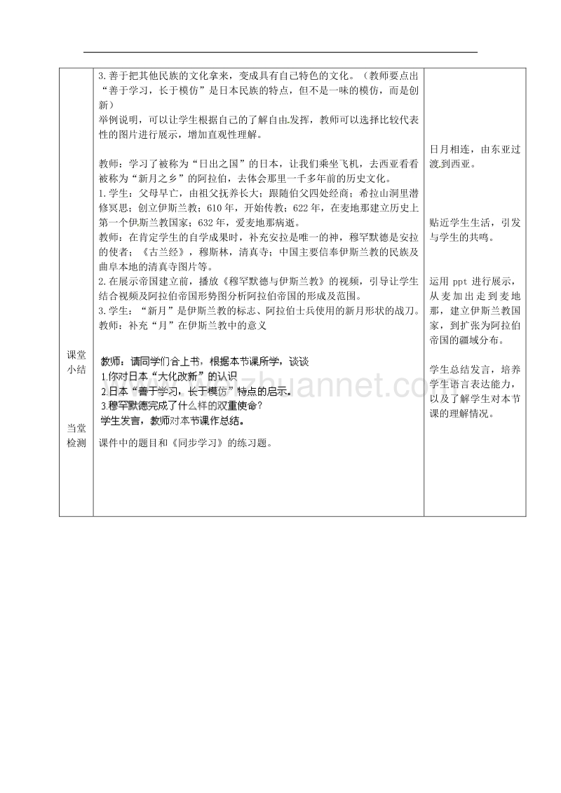 山东省曲阜市鲁城街道办事处孔子中学八年级历史下册第四单元 “日出之国”与“新月之乡”导学案 北师大版.doc_第2页