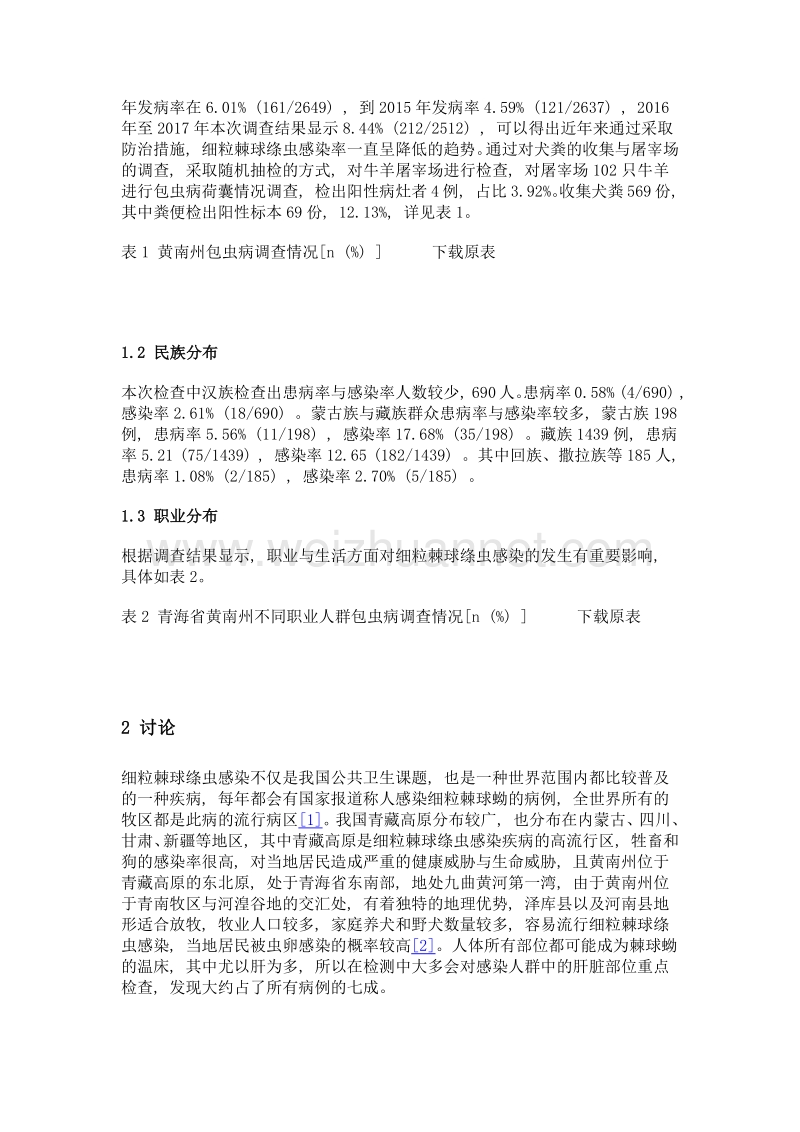 黄南州包虫病流行病学调查报告分析.doc_第2页