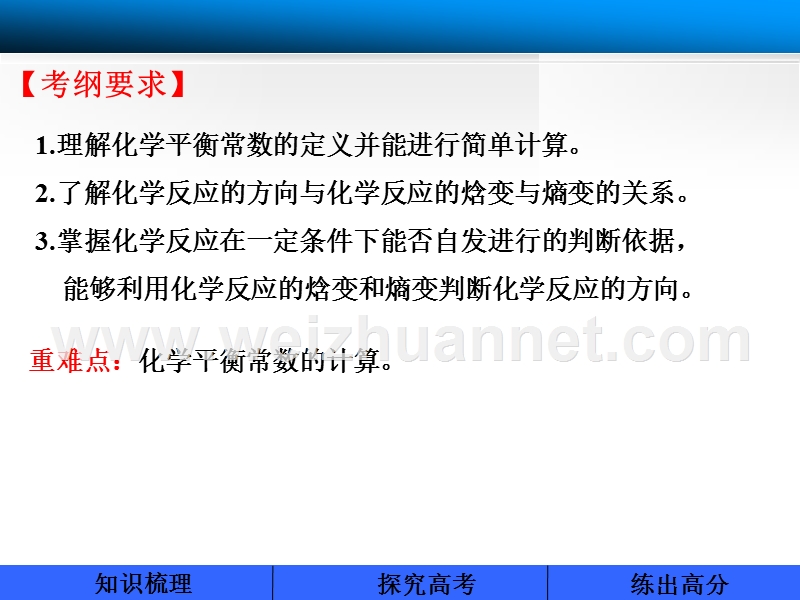 步步高2014届高三化学一轮课件：7.3化学平衡常数、化学反应进行的方向.ppt_第2页