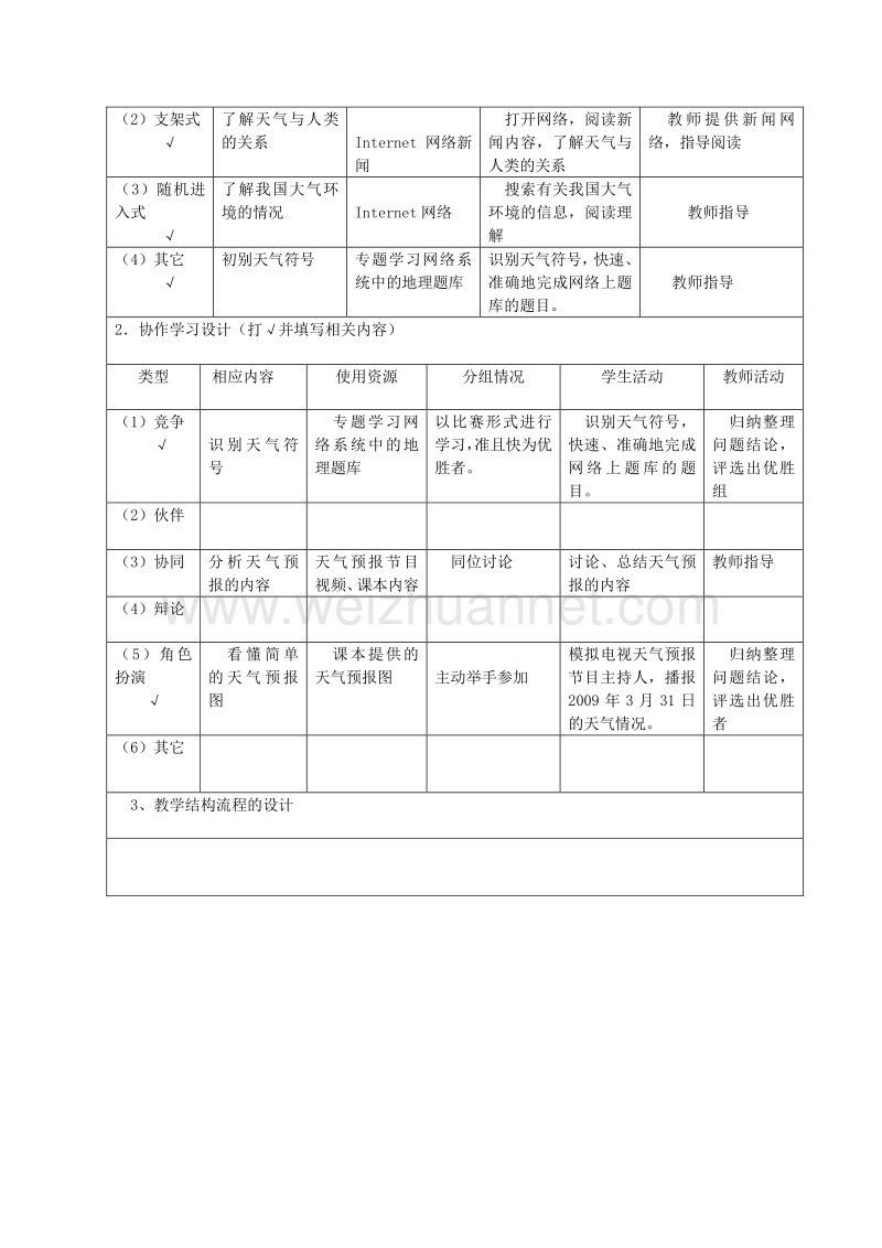 广东省江门市新会华侨中学七年级地理（粤教版）上册：4-1 多变的天气 教学设计.doc_第3页